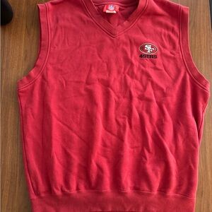 Y2K San Francisco 49ers NFL Sweater Vest Red Men’s XL Embroidered Logo 2003